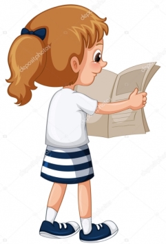 Little girl reading newspaper Stock Vector Image by ©interactimages  #164292898